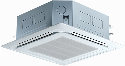 Cassette split system reverse cycle air conditioning supplied and installed by Joe Cools Adelaide is effective in large spaces and open plan offices where wall mounting or ducting is not feasible.